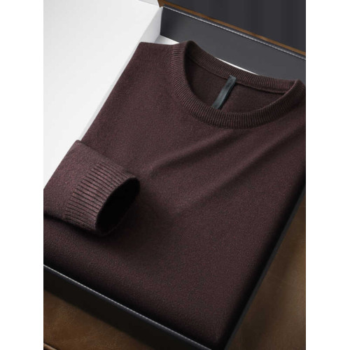 羅矇針織內搭圓領套頭毛衣男2025春秋寬松時尚百搭打底衫上衣