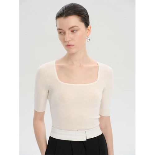 LOVELY UDEAR|珍藏B入奢品 德國進口120S羊毛 重磅針織方領打底衫