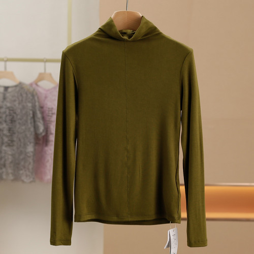 【杭*顛】美雅碧面料~澳洲美麗諾羊毛蛋白精華堆堆領打底衫828