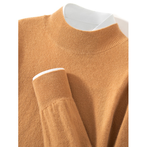 新款羊絨衫男士秋冬季新款半高領加厚針織衫毛衣高級羊毛衫打底衫