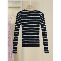 【一系列】2024秋時尚經典百搭修身顯瘦針織打底衫品牌折釦女裝