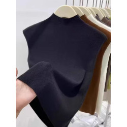 半高領無袖針織衫女春秋曡穿西裝內搭修身打底衫短款坎肩背心上衣