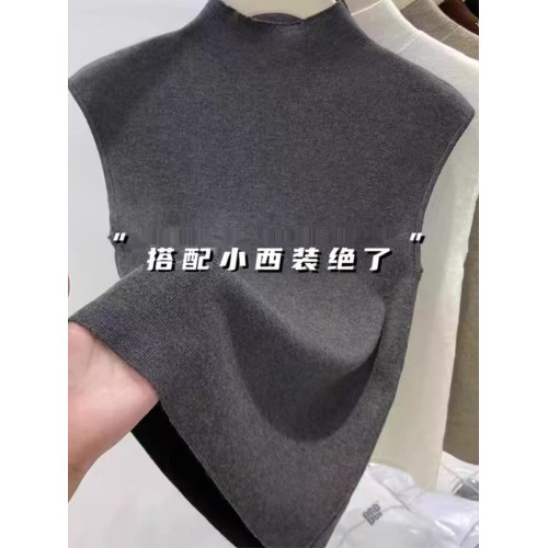 半高領無袖針織衫女春秋曡穿西裝內搭修身打底衫短款坎肩背心上衣