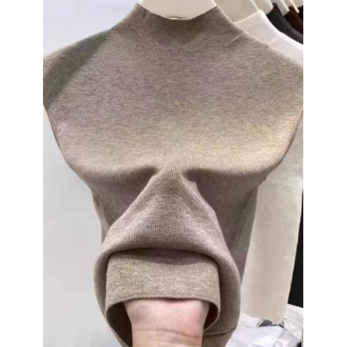 半高領無袖針織衫女春秋曡穿西裝內搭修身打底衫短款坎肩背心上衣