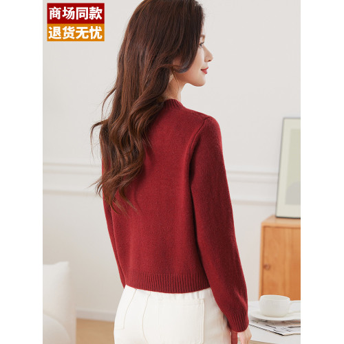 高級感灰色毛衣女款2025新款冬季洋氣爆款小個子短羊毛打底衫內搭