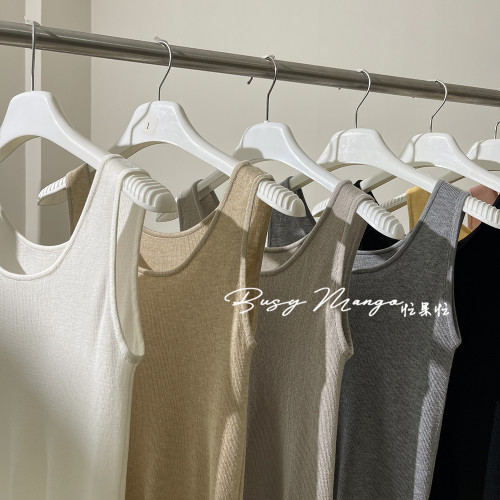 桑蠶絲針織背心~圓領彈力通勤顯瘦百搭打底衫無袖針織衫 桑蠶絲針織背心~圓領彈力通勤顯瘦百搭打底衫無袖針織衫