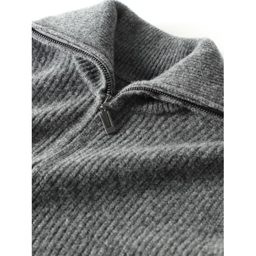 秋冬保暖寬松羊絨馬甲女新款無袖純色抽條高領拉鍊羊毛針織打底衫