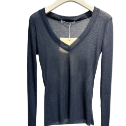 AWF極簡百搭V領打底衫女2025秋冬修身顯瘦內搭彈力純棉長袖薄上衣