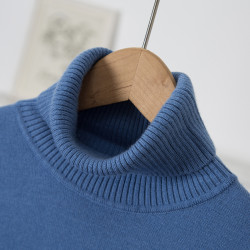 100%綿羊毛！純色翻領長袖羊毛針織衫女高領羊絨衫秋冬內搭打底衫