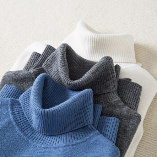 100%綿羊毛！純色翻領長袖羊毛針織衫女高領羊絨衫秋冬內搭打底衫