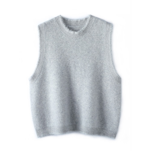 無袖背心馬甲女秋冬新款圓領套頭保暖寬松羊絨毛衣羊毛針織打底衫