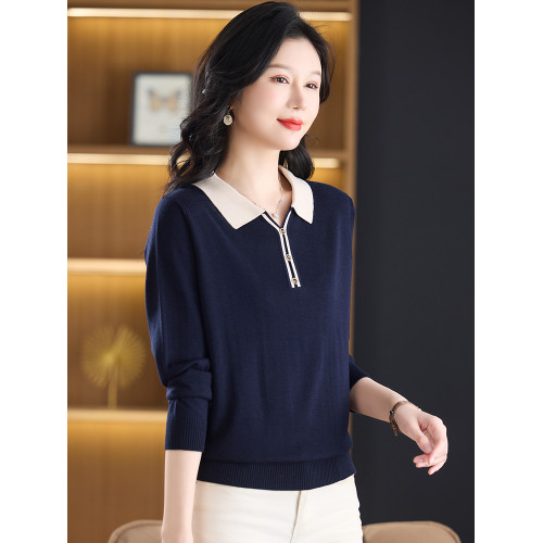 天絲針織衫女2025年新款媽媽春季小衫薄款蠶絲毛衣長袖上衣打底衫