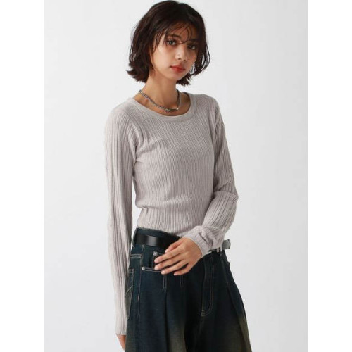 日單優選新款68支天絲針織打底衫女圓領坑條顯瘦簡約百搭上衣