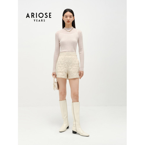 艾諾絲雅詩秋新款百搭修身全羊毛針織打底衫內搭女10928072