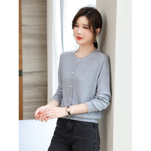 桑蠶絲針織打底衫女薄款春秋季2025新款小衫媽媽冰絲長袖圓領上衣