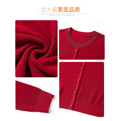 媽媽裝圓領冰絲上衣女2025春裝新款寬松洋氣減齡三角標針織打底衫