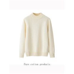 純棉針織衫半高領毛衣打底衫女全棉長袖中領線衣2025冬季100%全棉