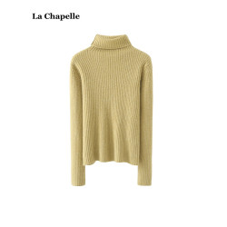 拉夏貝爾/La Chapelle冬季新款高領針織打底衫女修身顯瘦內搭毛衣