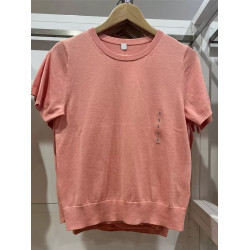 日單女裝莫代爾棉混紡圓領套頭針織衫短袖毛衣打底衫25春款474983