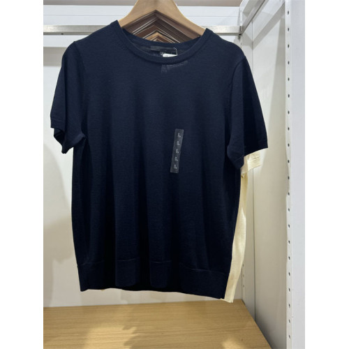 日單女裝莫代爾棉混紡圓領套頭針織衫短袖毛衣打底衫25春款474983