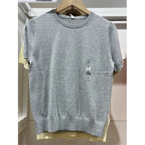 日單女裝莫代爾棉混紡圓領套頭針織衫短袖毛衣打底衫25春款474983