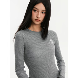 STK SmallTownKid 基礎修身彈力針織打底衫羊毛衫修身性感長袖TEE