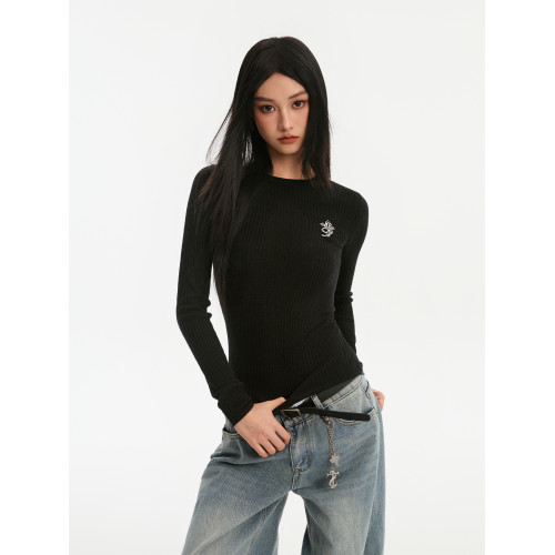 STK SmallTownKid 基礎修身彈力針織打底衫羊毛衫修身性感長袖TEE