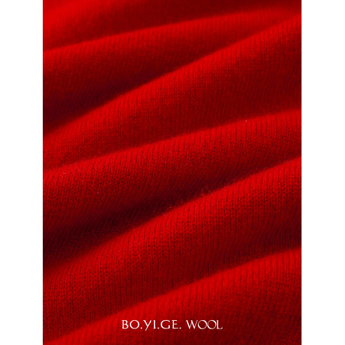 博依格2025早春新品100%羊毛衫女半高領套頭毛衣寬松針織打底衫