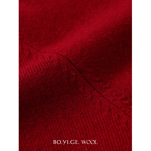 博依格2025春新品100%羊毛衫女圓領套頭毛衣寬松針織打底衫百搭