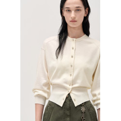 TIM*25春款韓國圓領針織開衫韓單針織衫開衫薄外套收腰針織打底衫