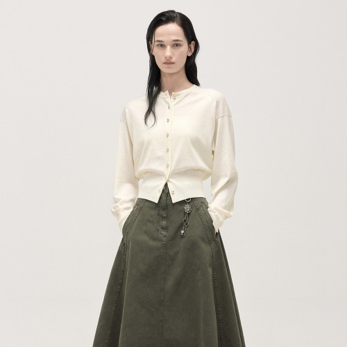 TIM*25春款韓國圓領針織開衫韓單針織衫開衫薄外套收腰針織打底衫