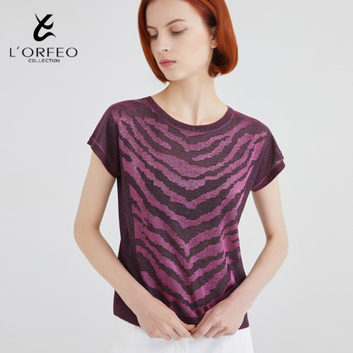 L'ORFEO/奧菲歐圓領落肩袖針織衫修身顯瘦女士上衣打底衫