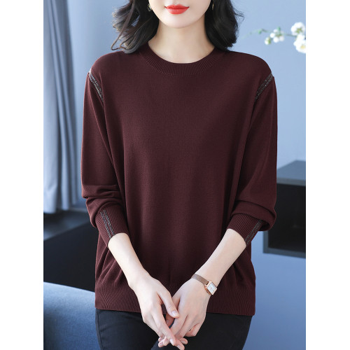 媽媽毛衣女薄款羊毛打底衫加肥加大碼韓版寬松顯瘦針織衫上衣圓領