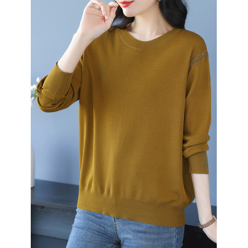 媽媽毛衣女薄款羊毛打底衫加肥加大碼韓版寬松顯瘦針織衫上衣圓領