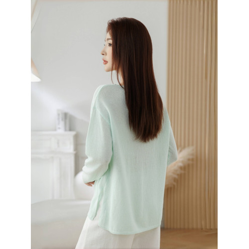 「和紙紗 」2025年新款慵懶風罩衫女小個子防曬寬松鏤空打底衫