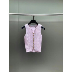 YKY IR020女裝25夏新款針織背心無袖上衣純色絞花肌理春日打底衫