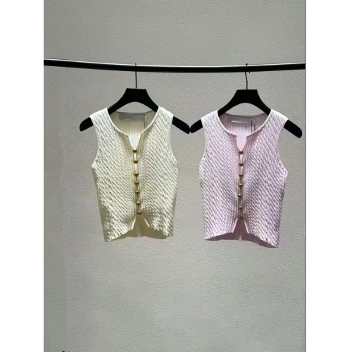 YKY IR020女裝25夏新款針織背心無袖上衣純色絞花肌理春日打底衫