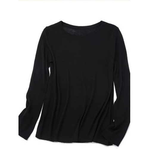 芳慈家 魚嘴領水溶羊毛打底衫100支超薄款經典女士低圓領毛衣