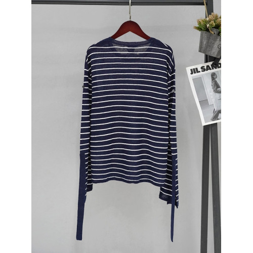 SHEJIA ED條紋長袖針織衫圓領套頭毛衣25春新休閒打底衫毛織上衣