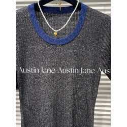 Jane Austin •（瀾夜）2025意大利進口水晶紗休閒百搭打底衫女