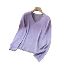 島國jin口和紙紗混紡圓領V領針織衫薄寬松顯瘦防曬罩衫套頭打底衫