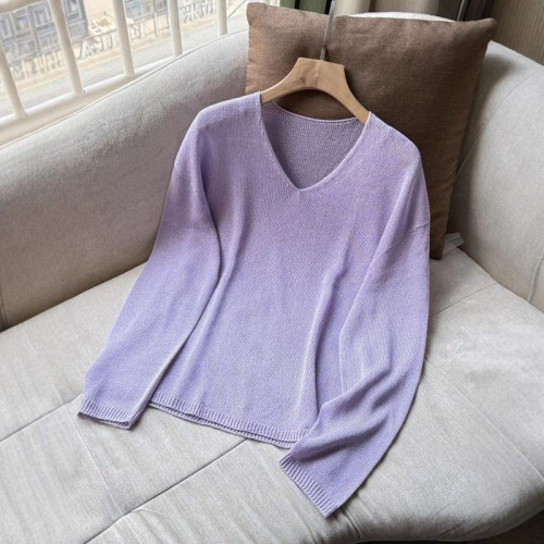 島國jin口和紙紗混紡圓領V領針織衫薄寬松顯瘦防曬罩衫套頭打底衫