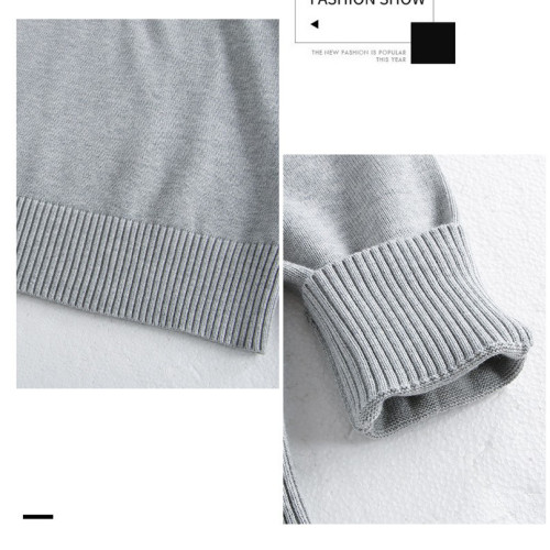 純棉假兩件套打底衫襯衫領針織毛衣秋冬V領長袖薄款全棉男工作服