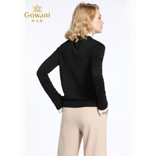 喬萬尼羊毛衫女商場秋冬新款半高領寬松文藝長袖針織打底衫毛衣