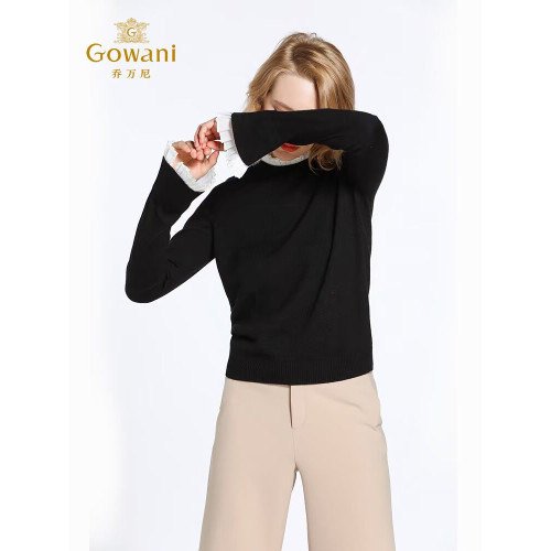 喬萬尼羊毛衫女商場秋冬新款半高領寬松文藝長袖針織打底衫毛衣