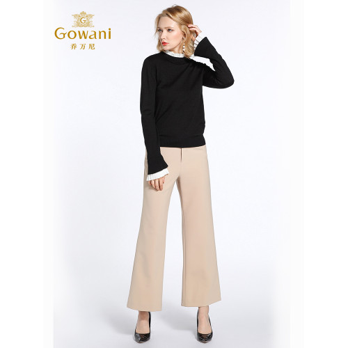 喬萬尼羊毛衫女商場秋冬新款半高領寬松文藝長袖針織打底衫毛衣