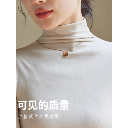 半高領打底衫女2025新款春秋氣質內搭顯瘦修身長袖黑白灰針織上衣