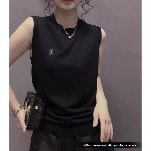 衣唯碩086春夏新款高級超細羊毛圓領無袖寬松百搭打底衫針織衫女