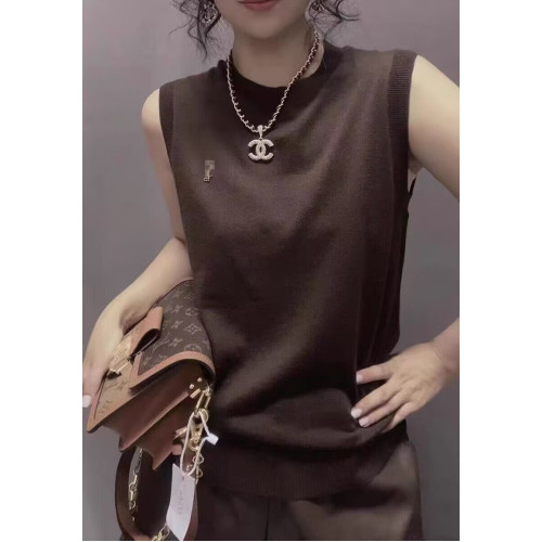 衣唯碩086春夏新款高級超細羊毛圓領無袖寬松百搭打底衫針織衫女