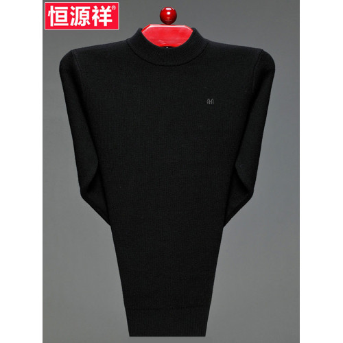 冬季恒源祥羊絨衫100%純山羊絨男半高領羊毛衫加厚中年毛衣打底衫